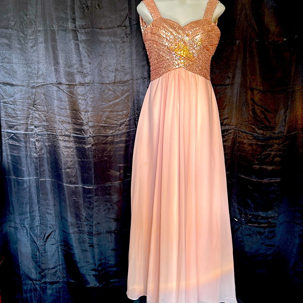 Gorgeous Rose Gold Sequin Bodice Pink, *Small